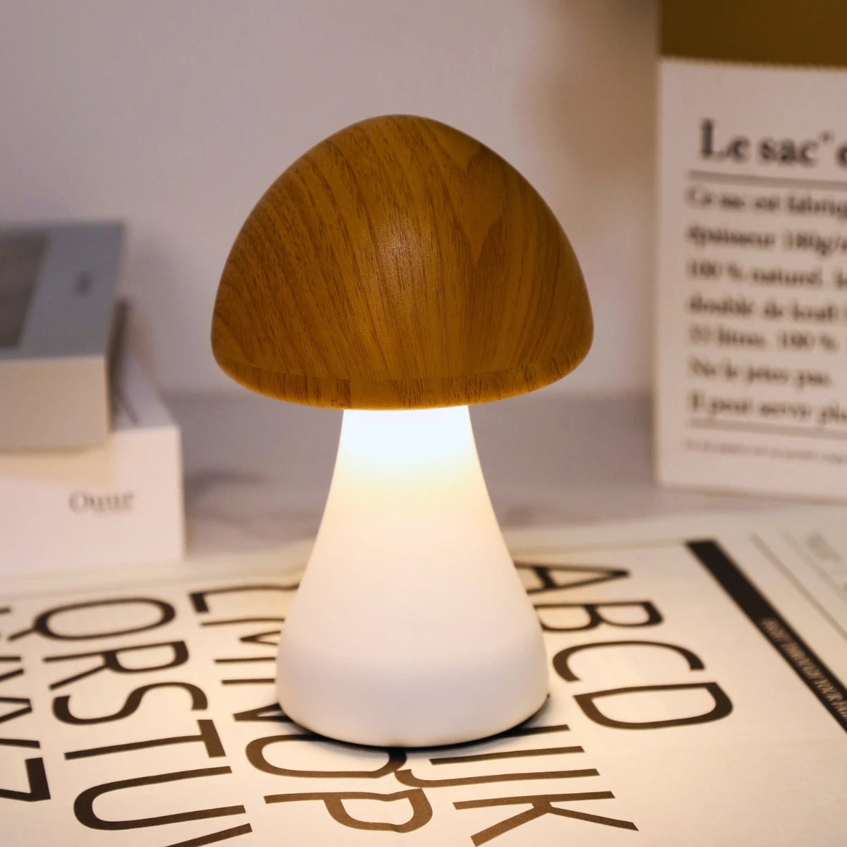 Rechargeable Mushroom Night Light – Touch-Controlled LED Table Lamp