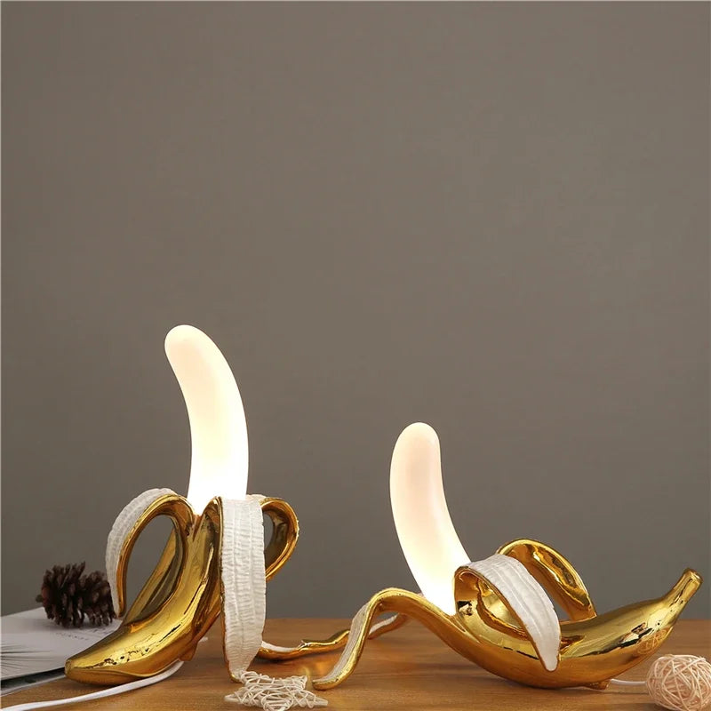 Nordic Modern Banana Led Night Lights Living Room Decoration GlassTable Lamps Bedroom Bedside Desk Lamp Home Decor Light Fixture