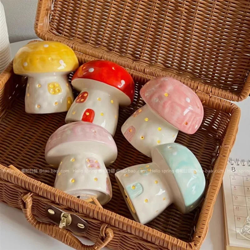 Enchanted Ceramic Mushroom Nightlight – A Whimsical Glow for Any Space