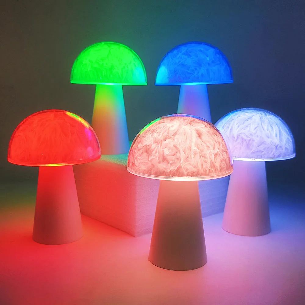 RGB Mushroom Night Light – Remote-Controlled LED Table Lamp