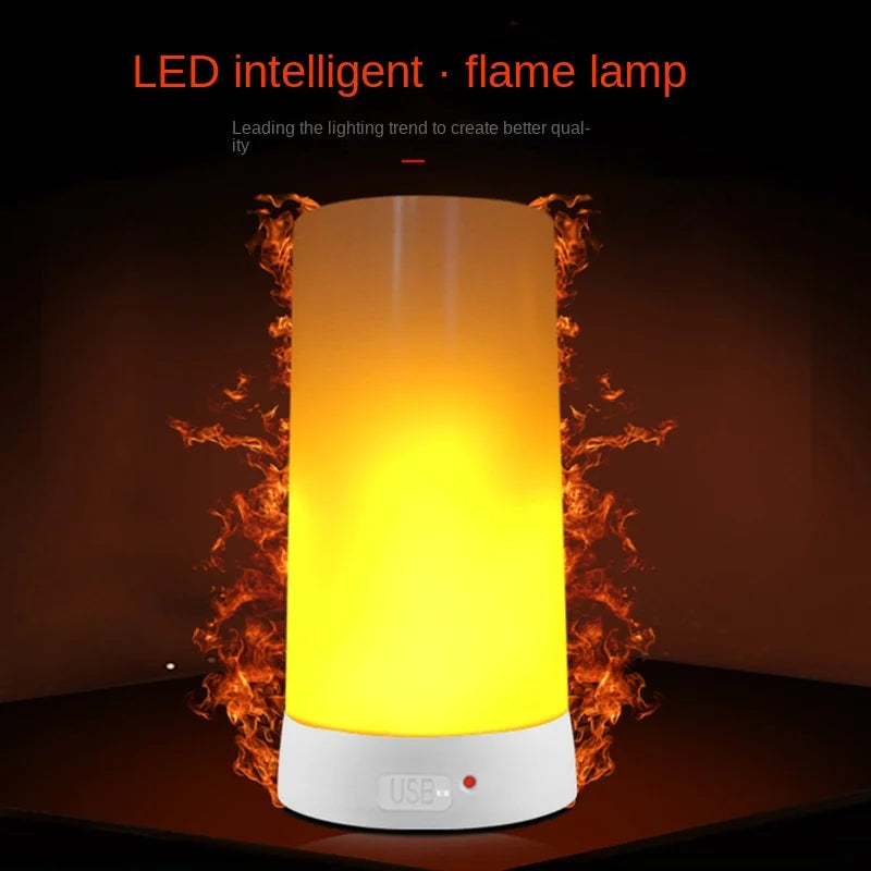 Flame Effect Flickering LED Candle Light USB Remote Control shown as soft ambient home lighting