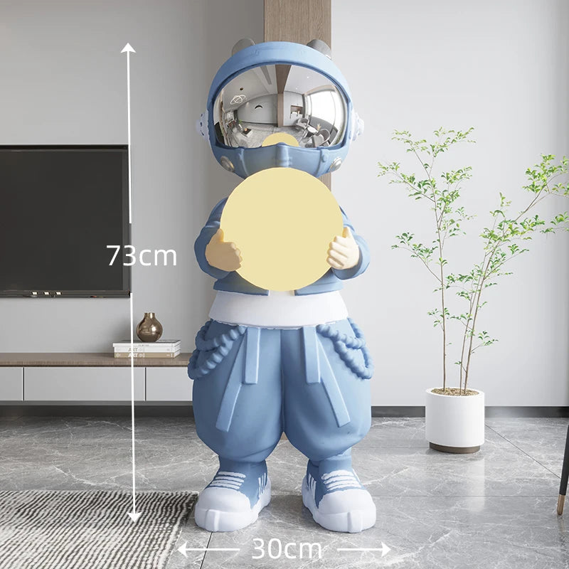 Spaceman Astronaut Figurines – Modern Home Décor Sculpture Set for Living Room & Shelf