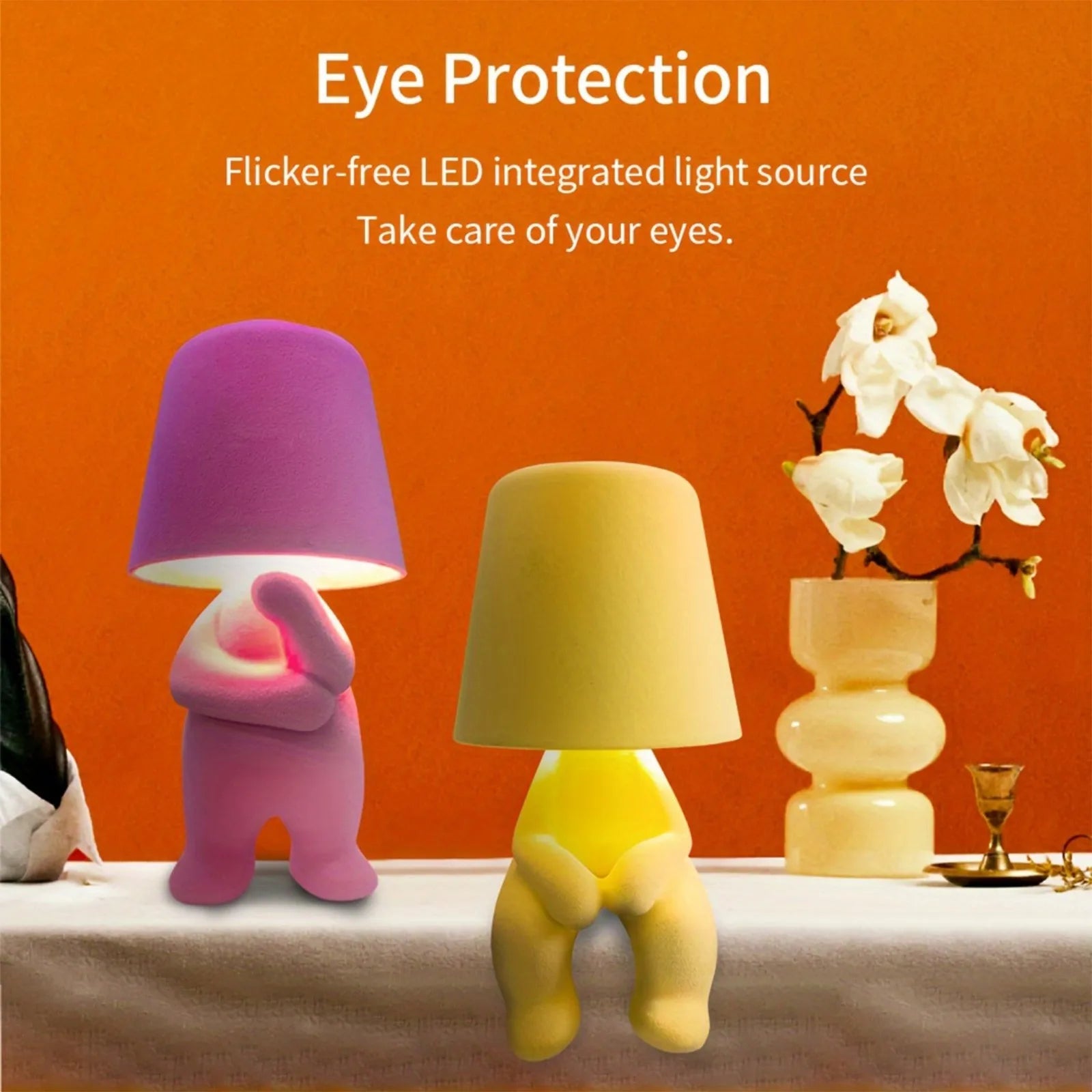 Flocked Figurine Touch Lamp