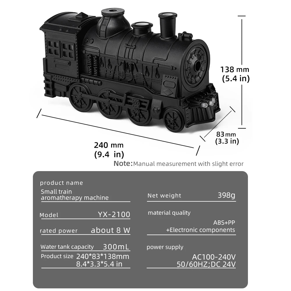 Vintage Train Nightlight & Humidifier with Remote Control