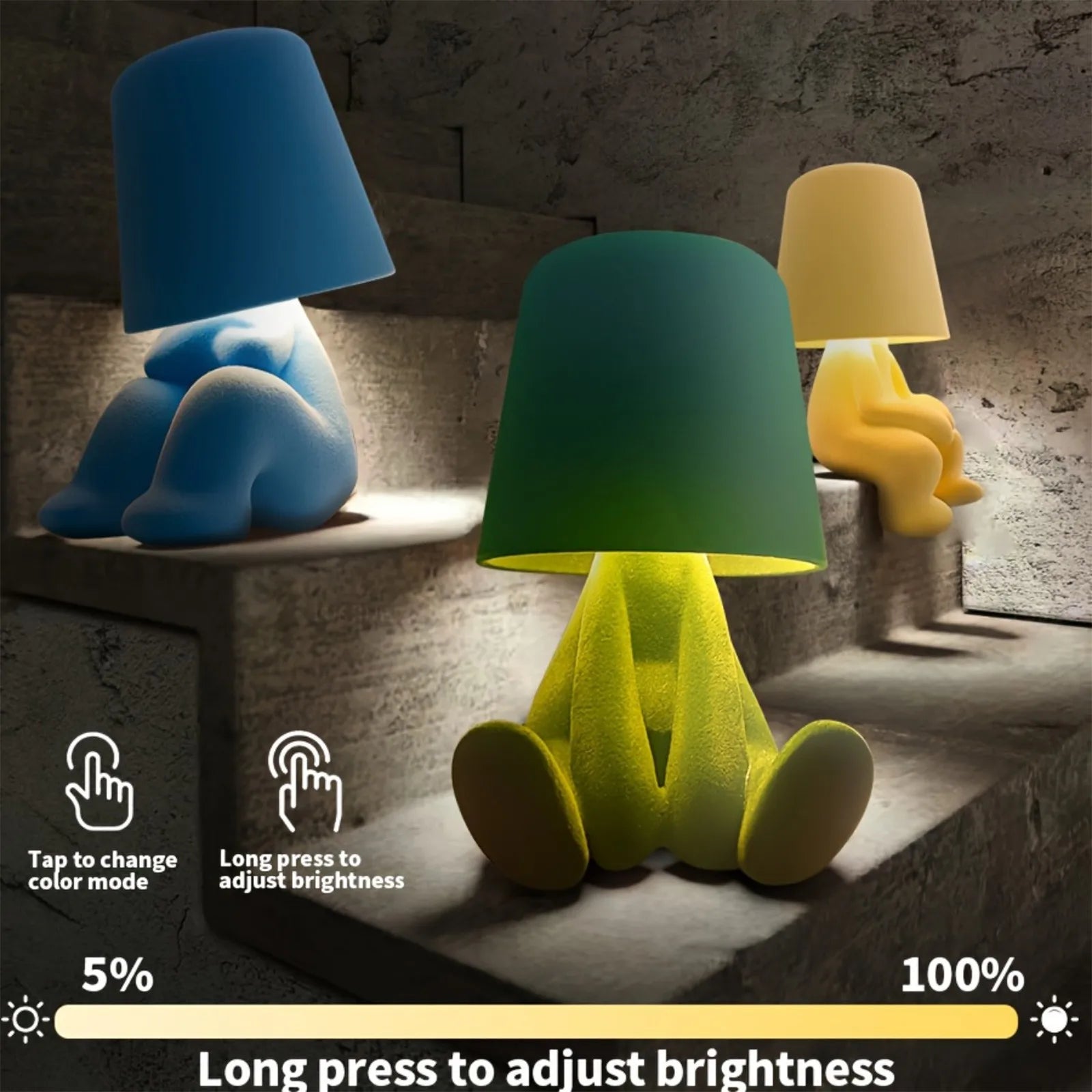 Flocked Figurine Touch Lamp