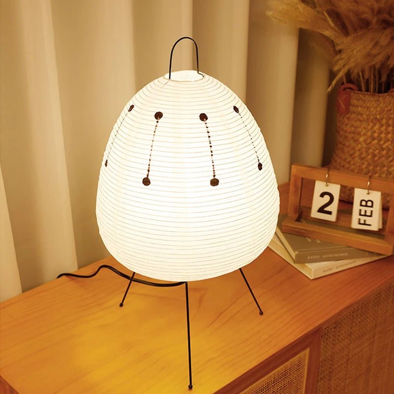 LED Modern Table Lamp Minimalist Hand Cradle Xuan Paper close-up product view