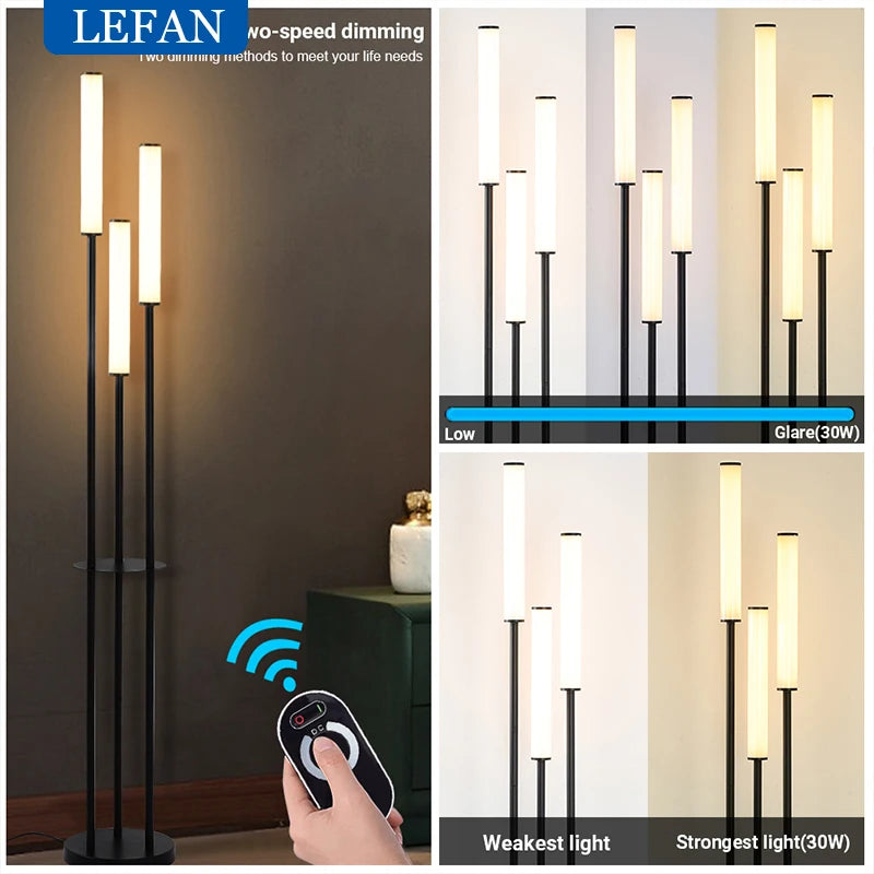 Shelf Floor Storage Floor Lamp Dimmable Remote Control design detail view