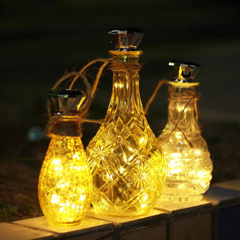 Solar-Powered Wine Bottle Lights