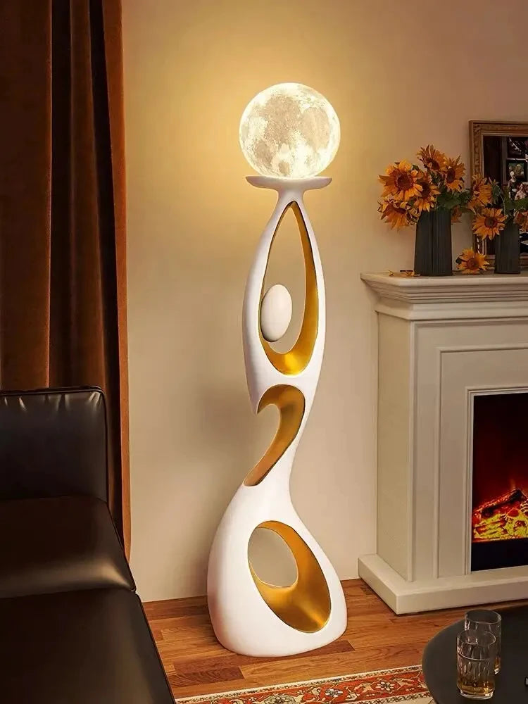 Lunar Embrace Sculptural Floor Lamp