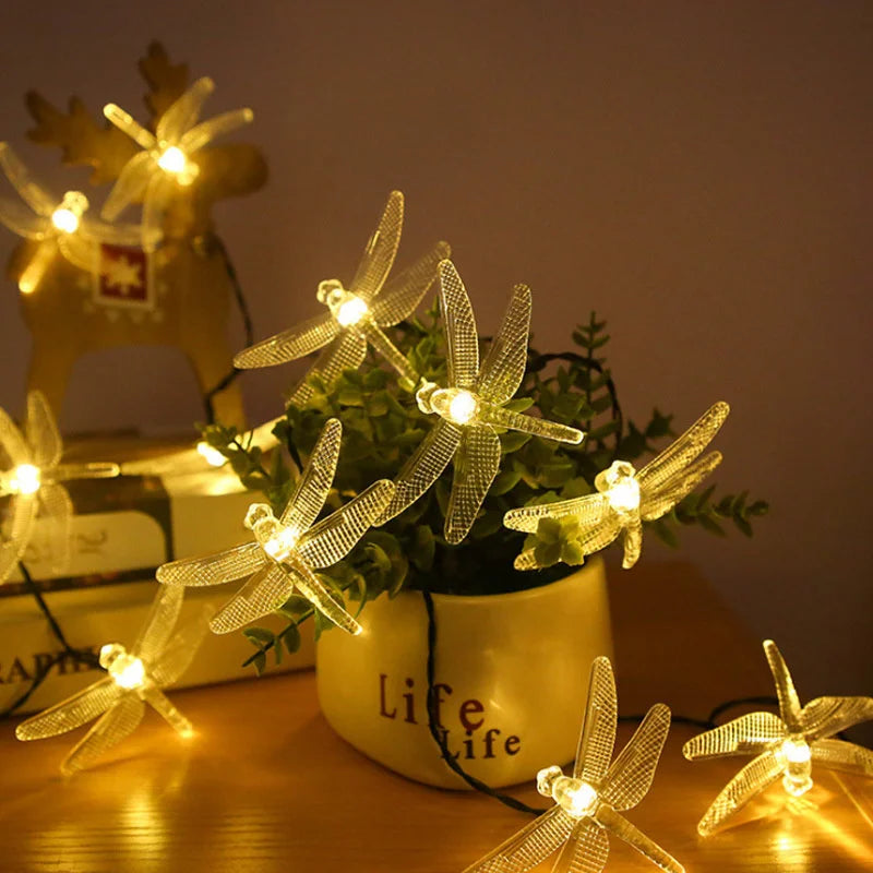 Solar Dragonfly String Lights