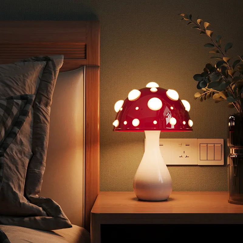 Tall Amanita Mushroom Table Lamp – Nature-Inspired Elegance