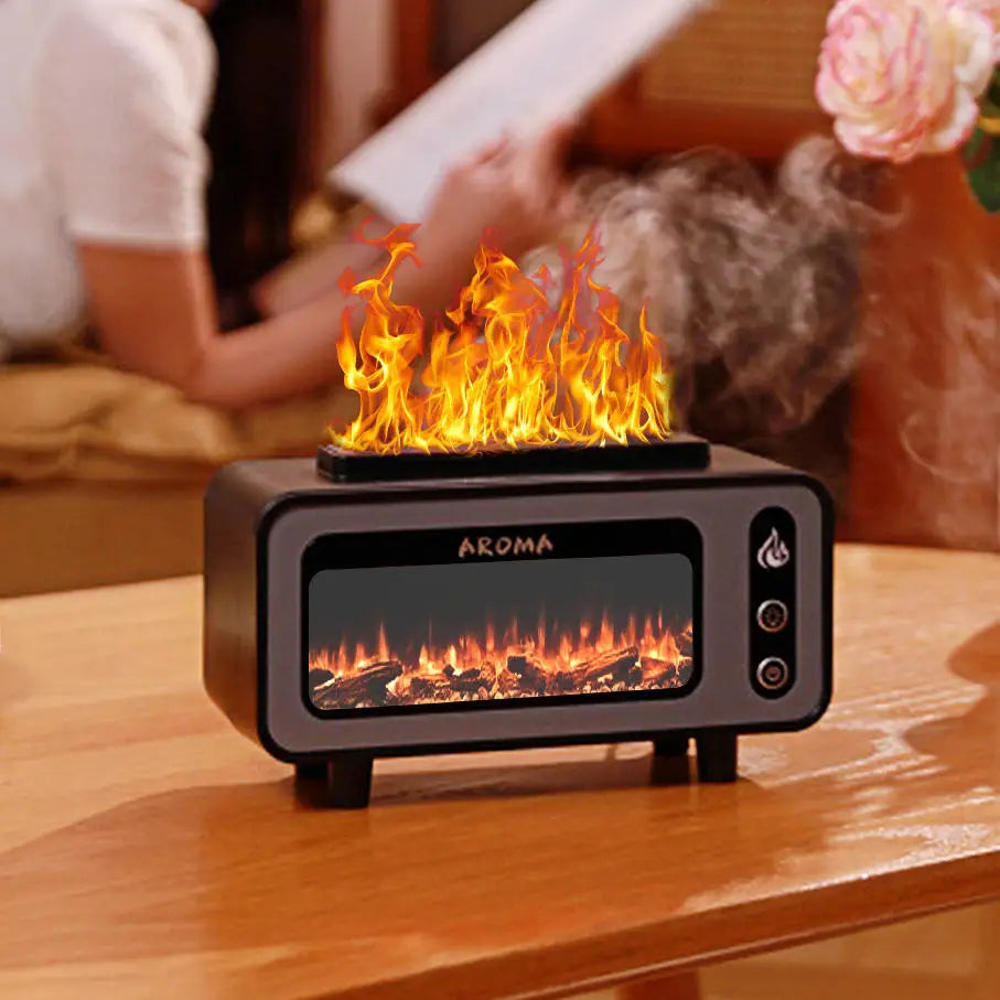 Flame Effect Nightlight, Humidifier & Aromatherapy Diffuser