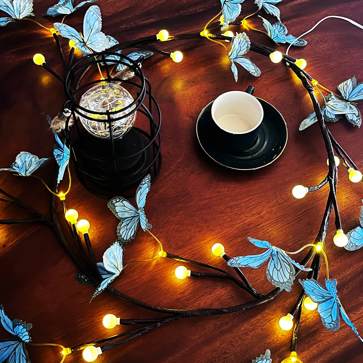 LED Butterfly Tree Vine Lamp with Flexible Shape Vine Strip Lamp for Indoor Wall Decoration and Romantic Atmosphere Lighting