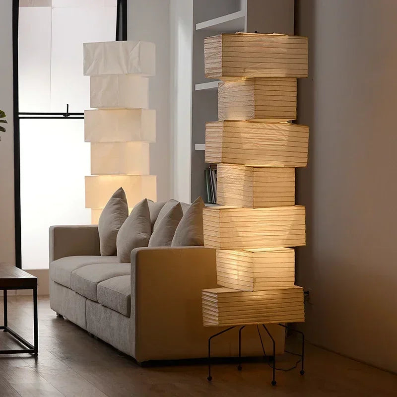 Akari Inspired Rice Floor Lamp close-up product view