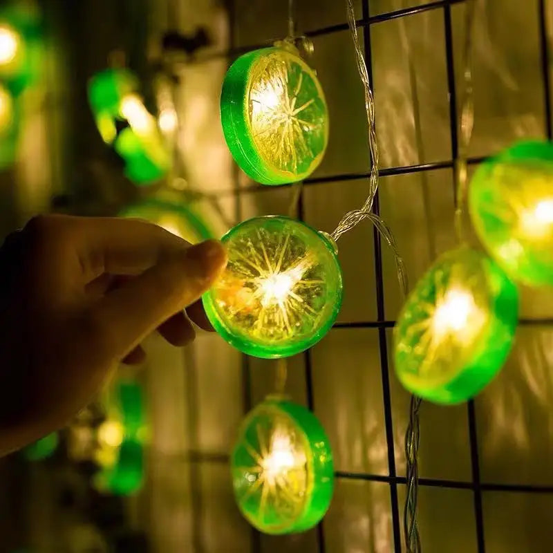 Lemon & Orange Slice LED String Lights – Fruit Garland Battery Fairy Lights
