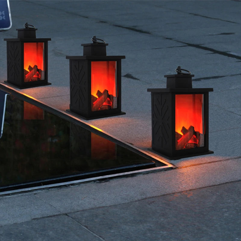 Portable LED Fireplace Lantern – Cozy, Flickering Flame Effect