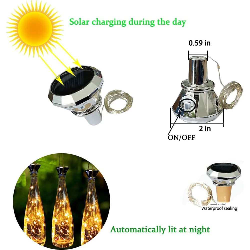 Solar-Powered Wine Bottle Lights