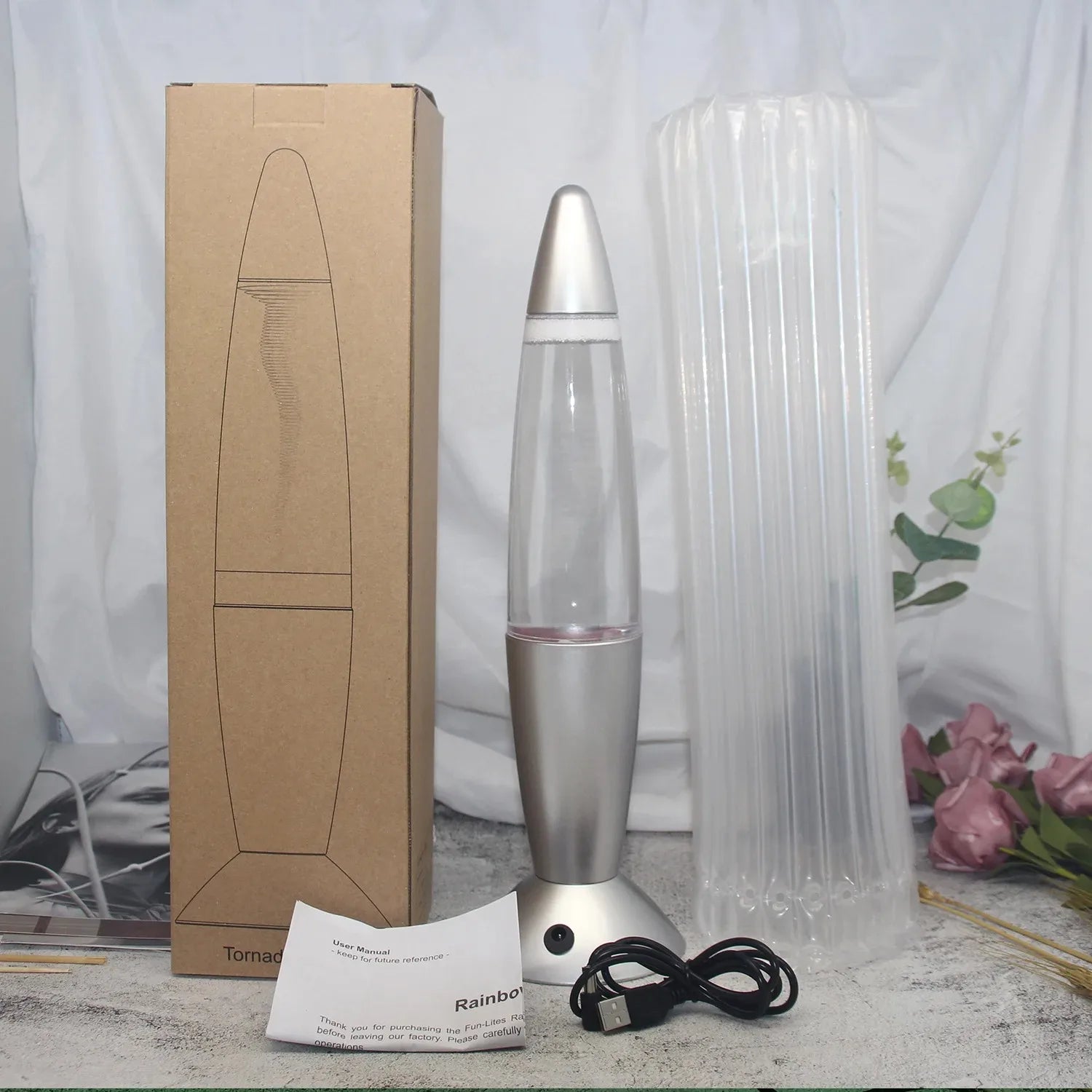 Tornado Vortex LED Lamp – Mesmerising Spinning Light Ornament with USB & Battery Power