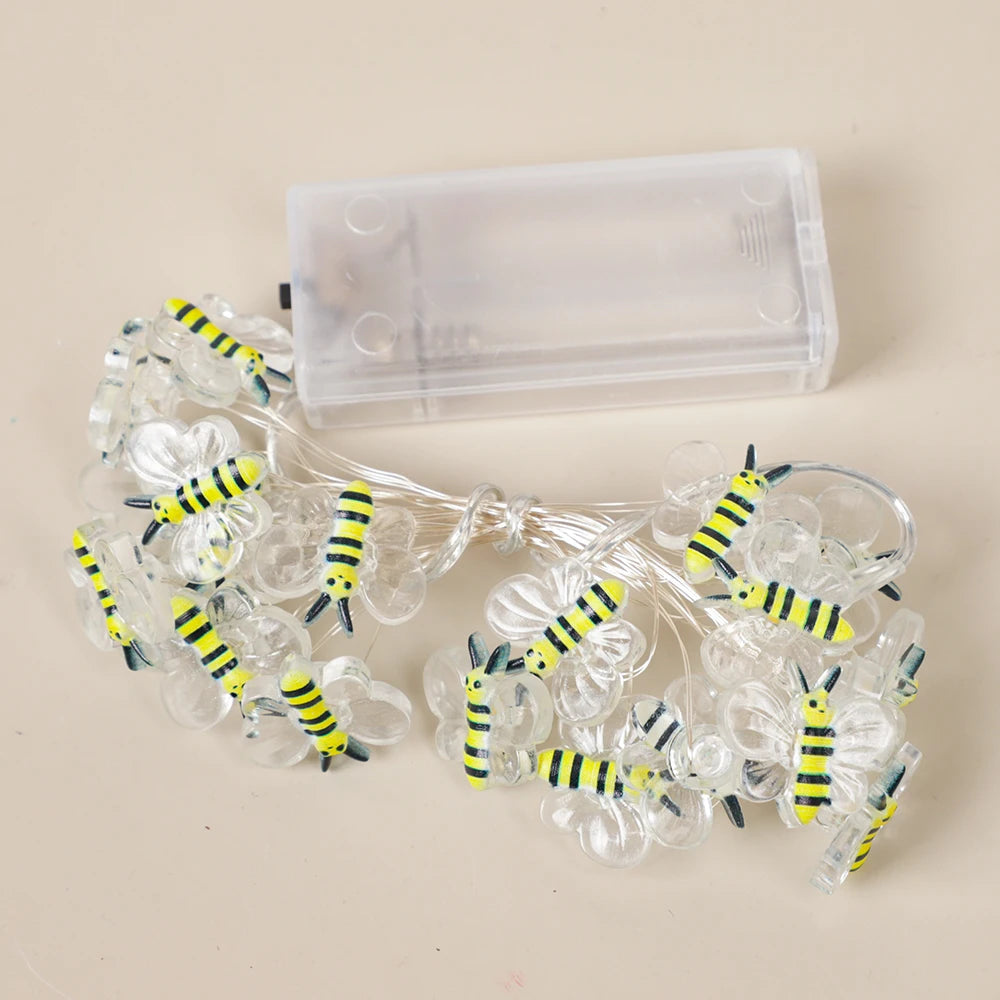 Bee Fairy String Lights – 2m 20 LED Bumble Bee Party Garland