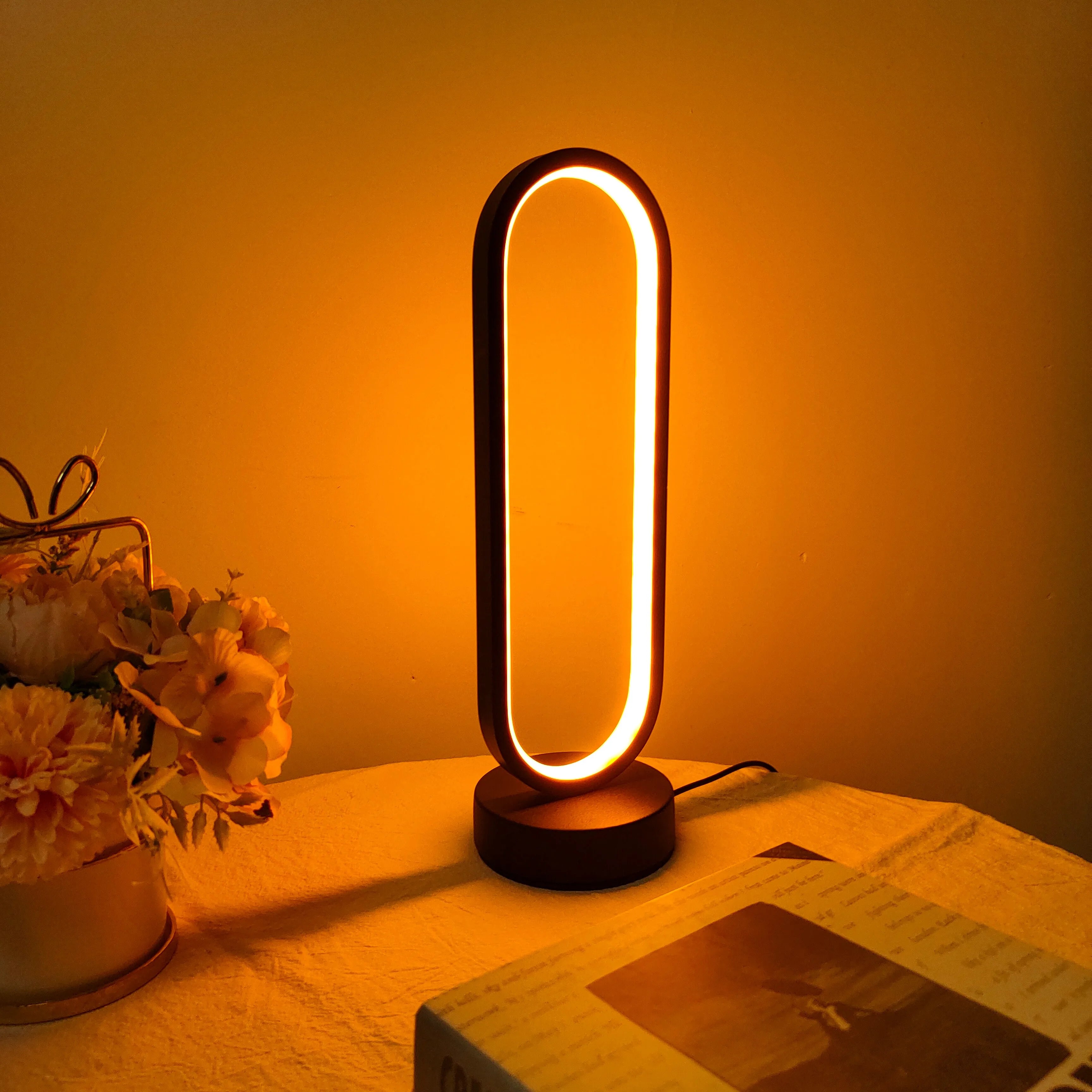 Three Colour Dimming Desk Lamp Dimmable USB shown as soft ambient home lighting