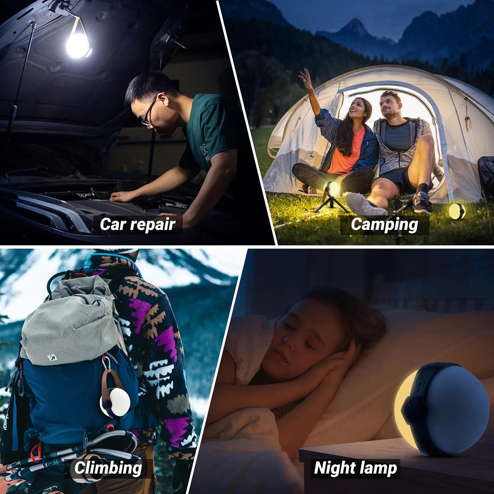1000LM Rechargeable LED Camping Lantern – IPX5 Waterproof Hanging Tent Light