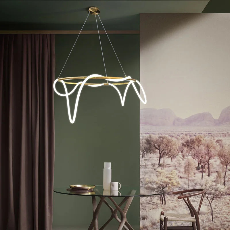 Chandelier Dimmable Long Wall Light shown as soft ambient home lighting