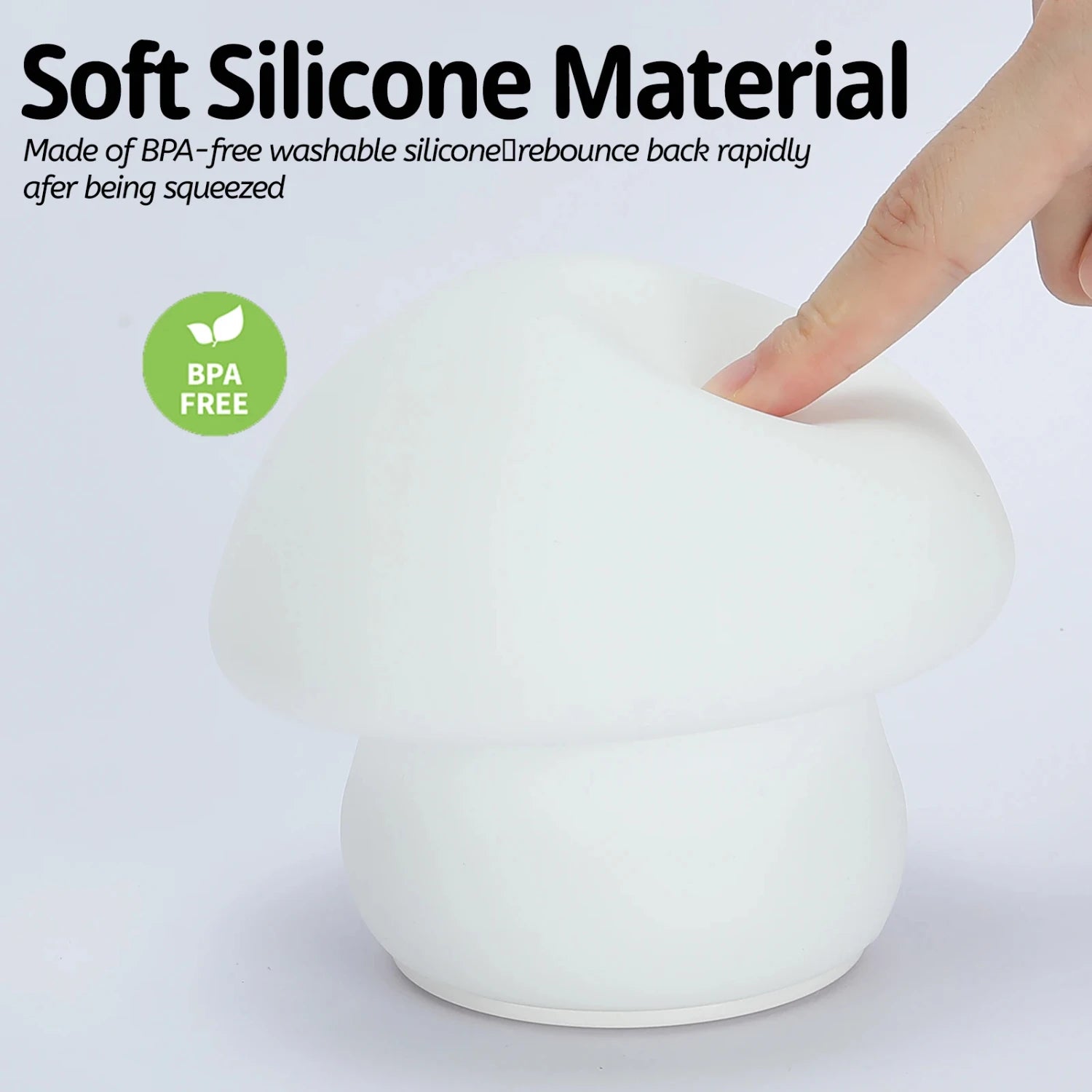 Soft Glow Mushroom Night Light – USB Rechargeable & Tap-Controlled