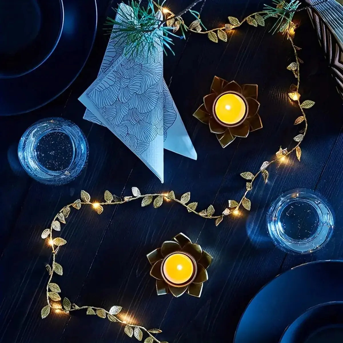 Golden & Silver Leaf Fairy Waterproof Light String