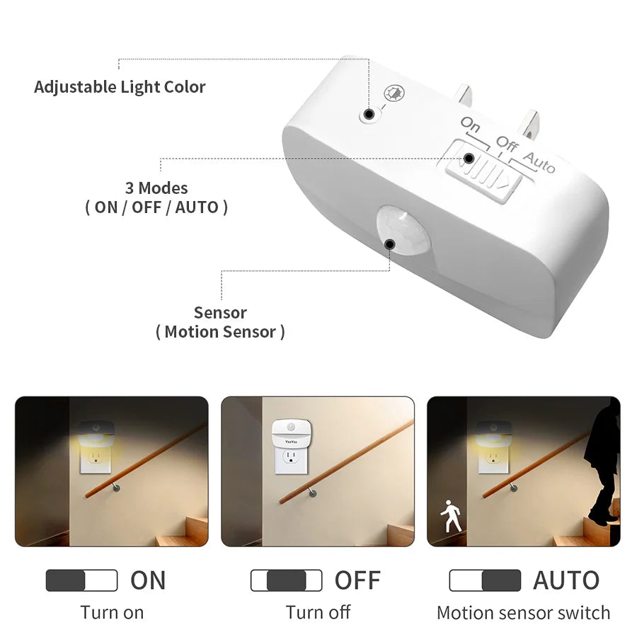 GlideMotion Plug-In Motion Sensor Night Light