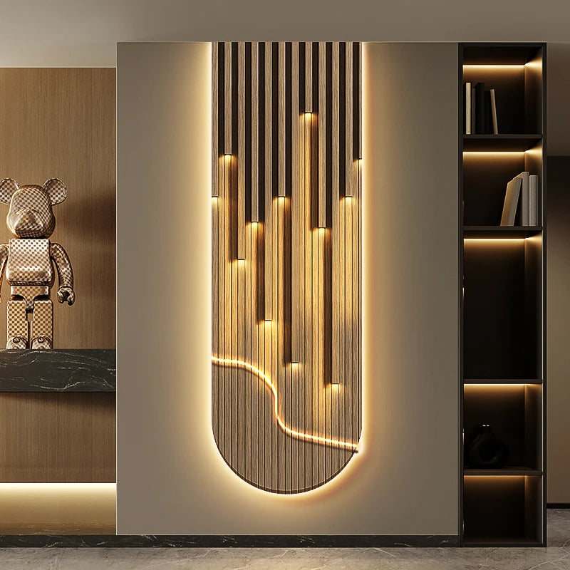 Abstract Mural Luxury Wall Light Dimmable for soft bedroom ambience
