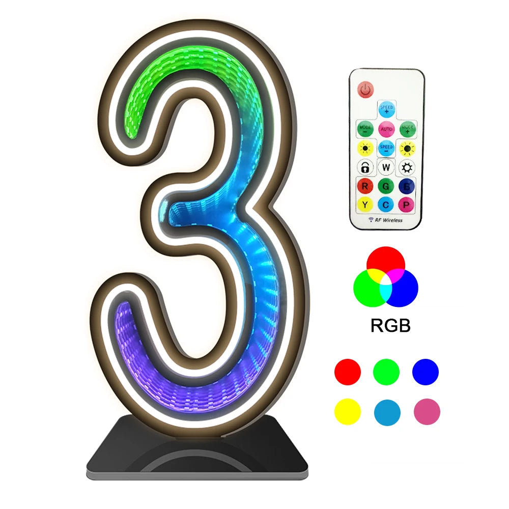 InfinityGlow RGB Number Light