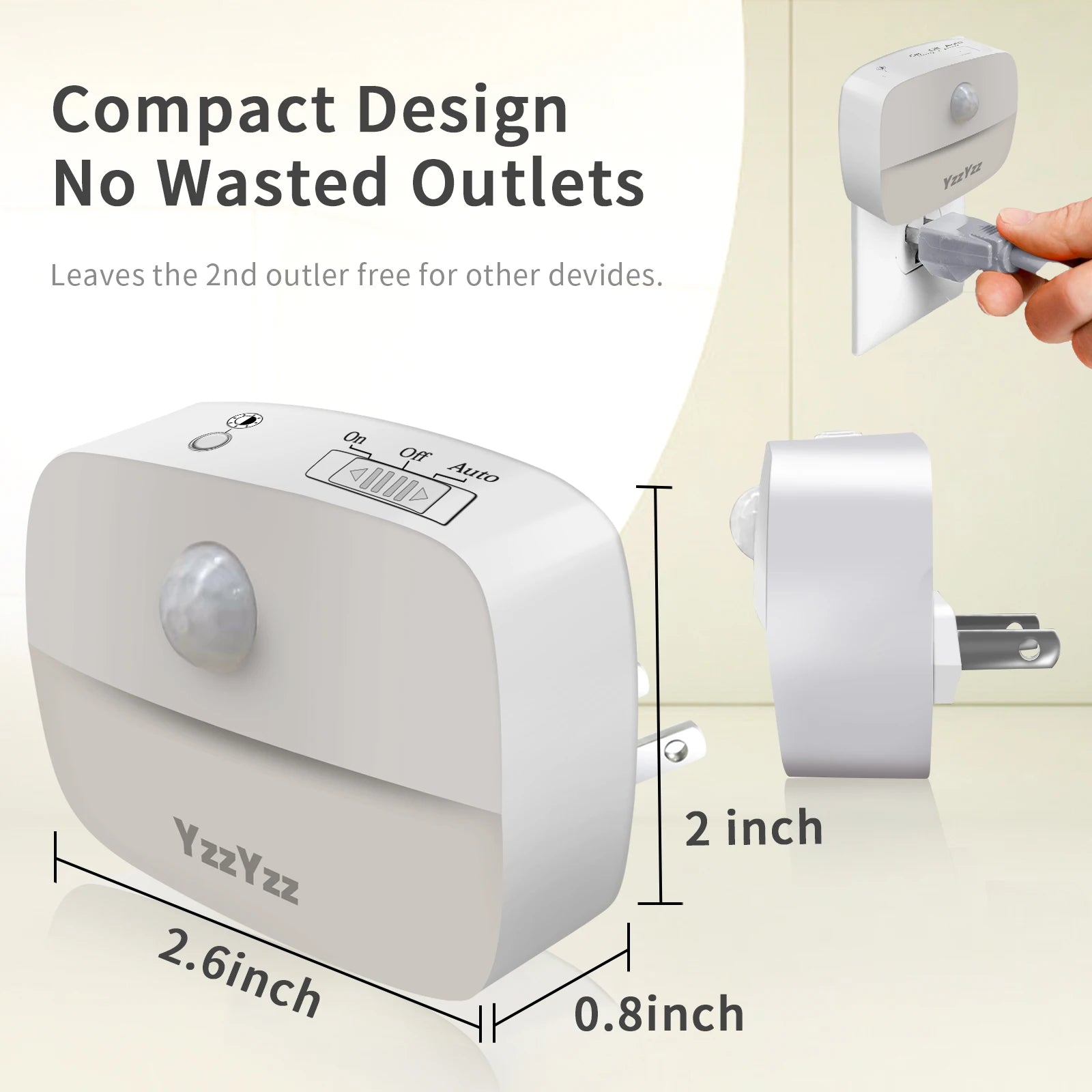 GlideMotion Plug-In Motion Sensor Night Light