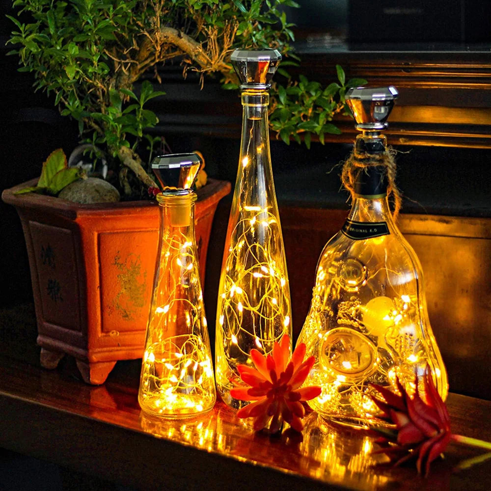 Solar-Powered Wine Bottle Lights
