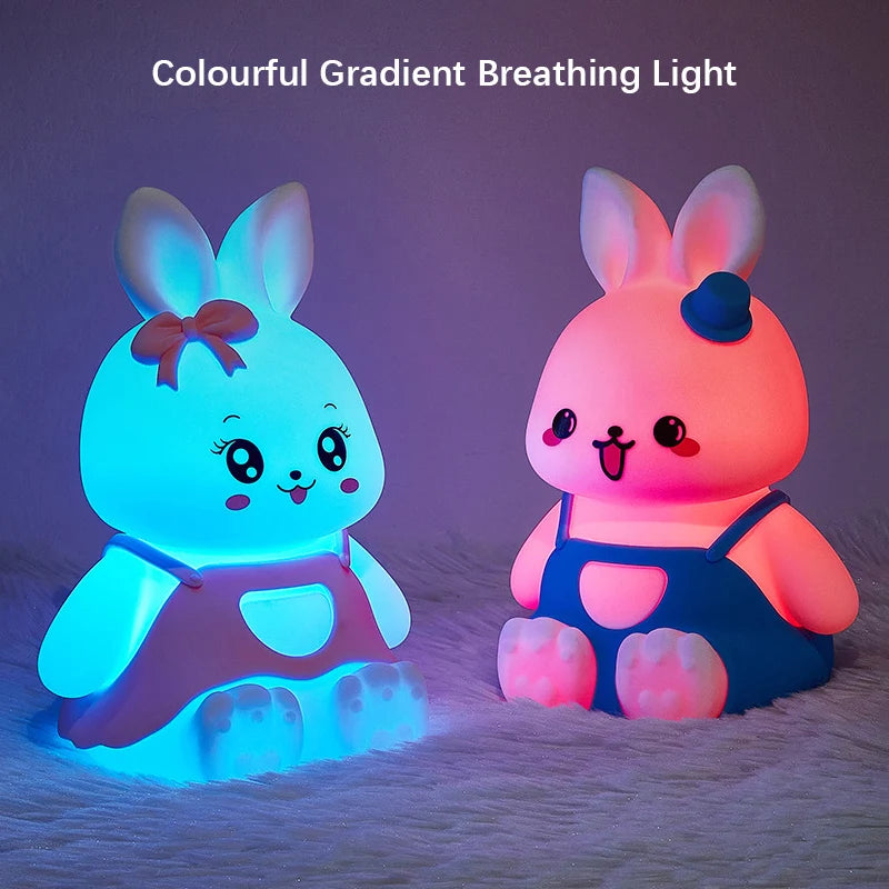Rabbit Night Light Battery Color-Changing design detail view