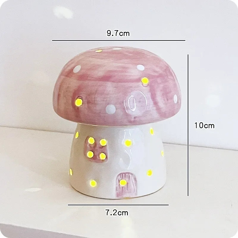 Enchanted Ceramic Mushroom Nightlight – A Whimsical Glow for Any Space