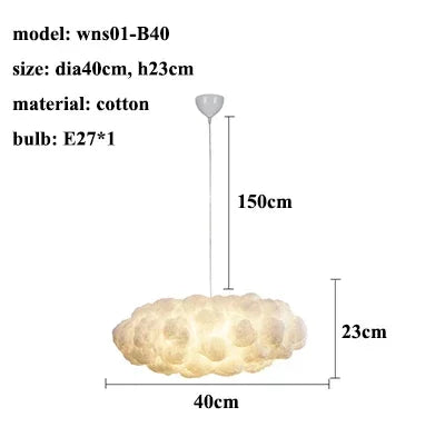 Nordic Cloud Pendant Lamp – Floating Atmosphere Light for Ceiling