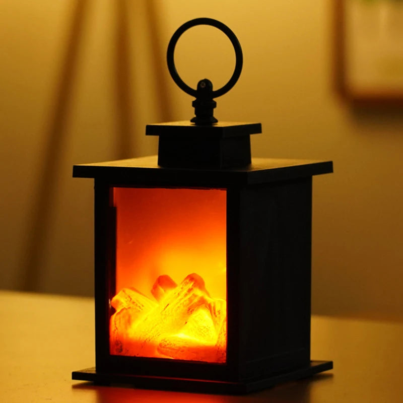 Portable LED Fireplace Lantern – Cozy, Flickering Flame Effect