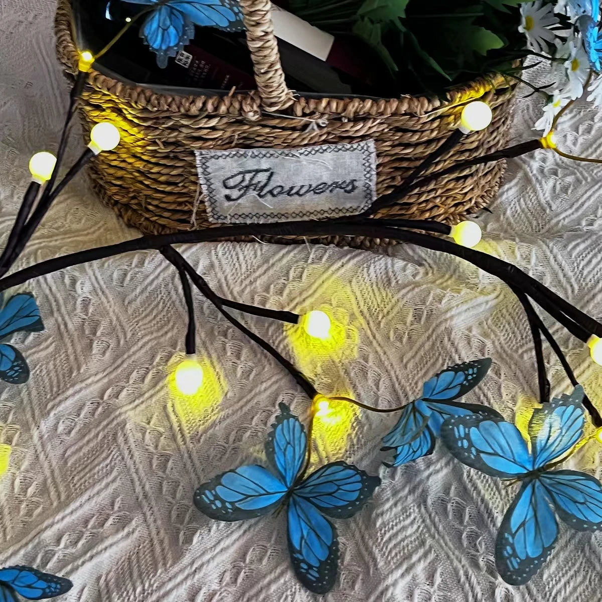 LED Butterfly Tree Vine Lamp with Flexible Shape Vine Strip Lamp for Indoor Wall Decoration and Romantic Atmosphere Lighting