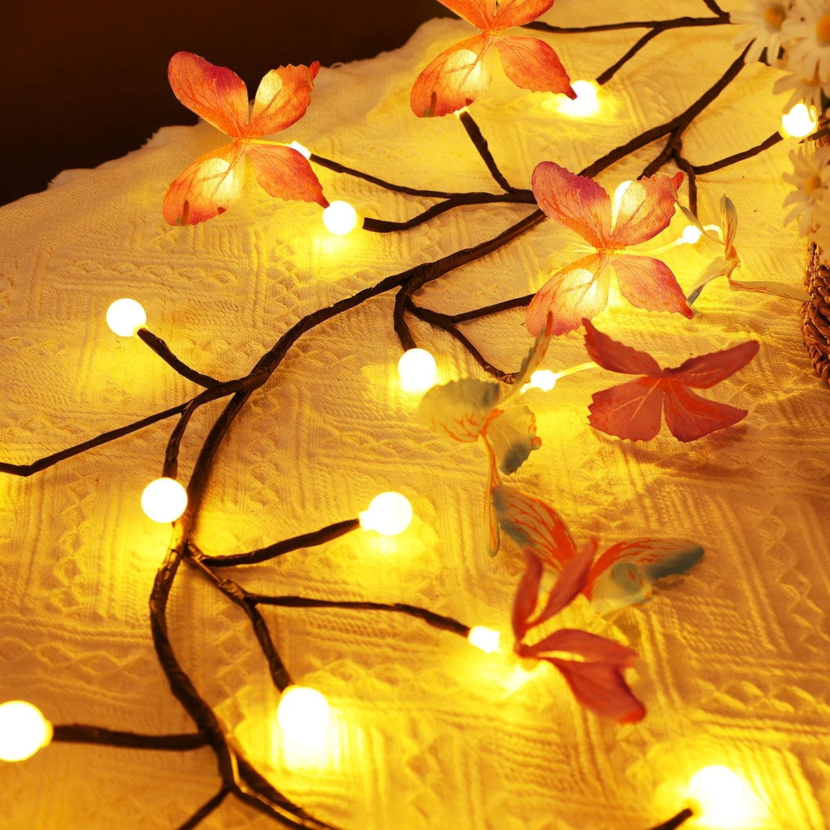 LED Butterfly Tree Vine Lamp with Flexible Shape Vine Strip Lamp for Indoor Wall Decoration and Romantic Atmosphere Lighting