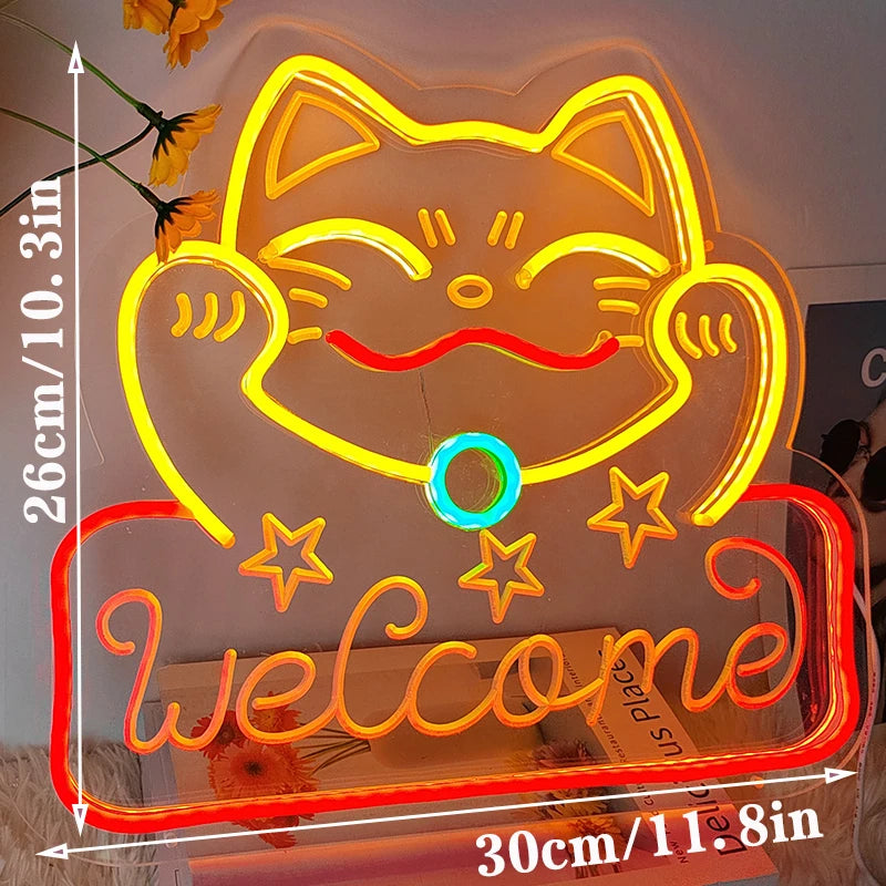 Fries Pizza Neon Wall Light USB decorative lighting detail