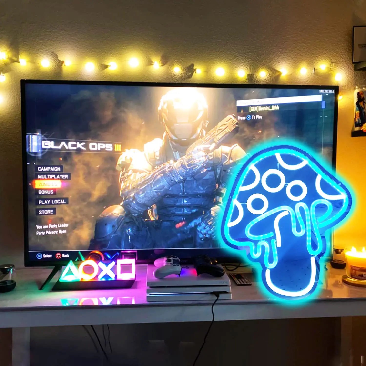Melting Mushroom LED Neon Wall Light – Dripping Psychedelic Glow