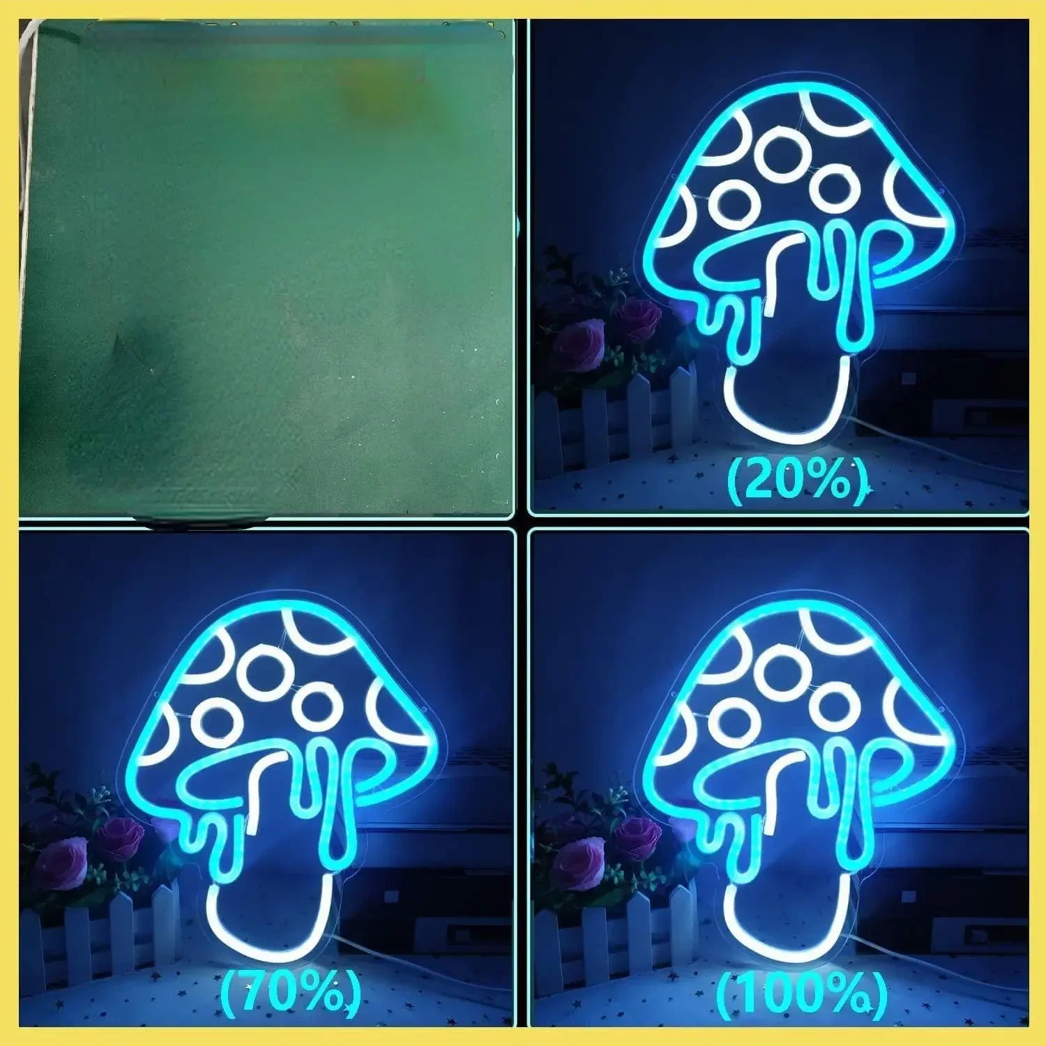 Melting Mushroom LED Neon Wall Light – Dripping Psychedelic Glow