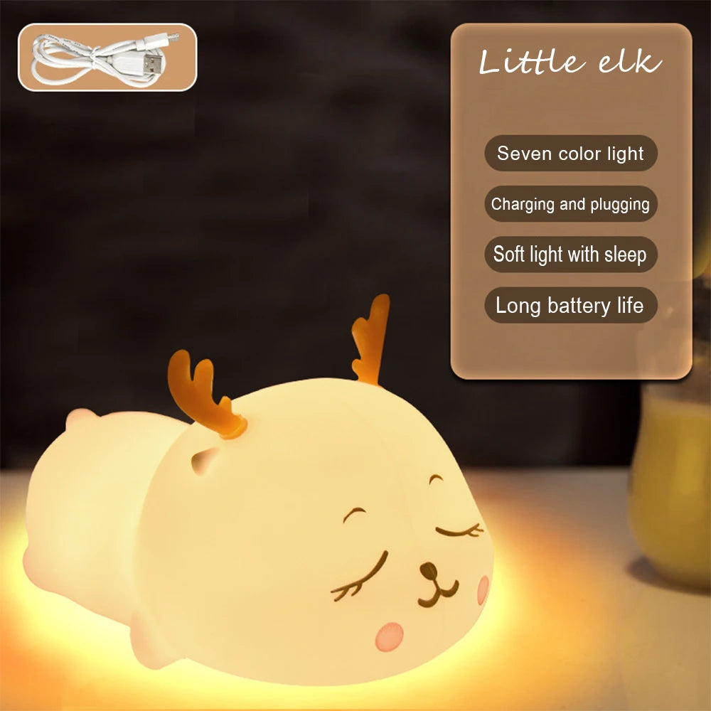 Voice-Activated Rabbit Night Light – Clap-On Colour-Changing LED Kids Lamp