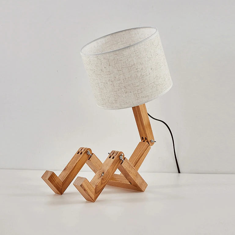Wooden Robot Desk Desk Lamp USB variant product view