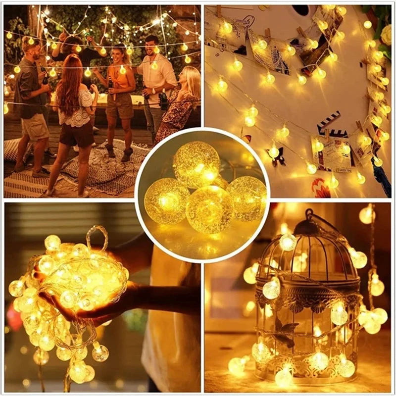 Star Crystal String Lights Battery shown as soft ambient home lighting