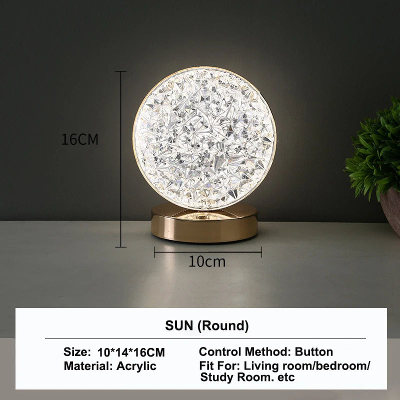Rechargeable Glowing Crystal USB Nightlight