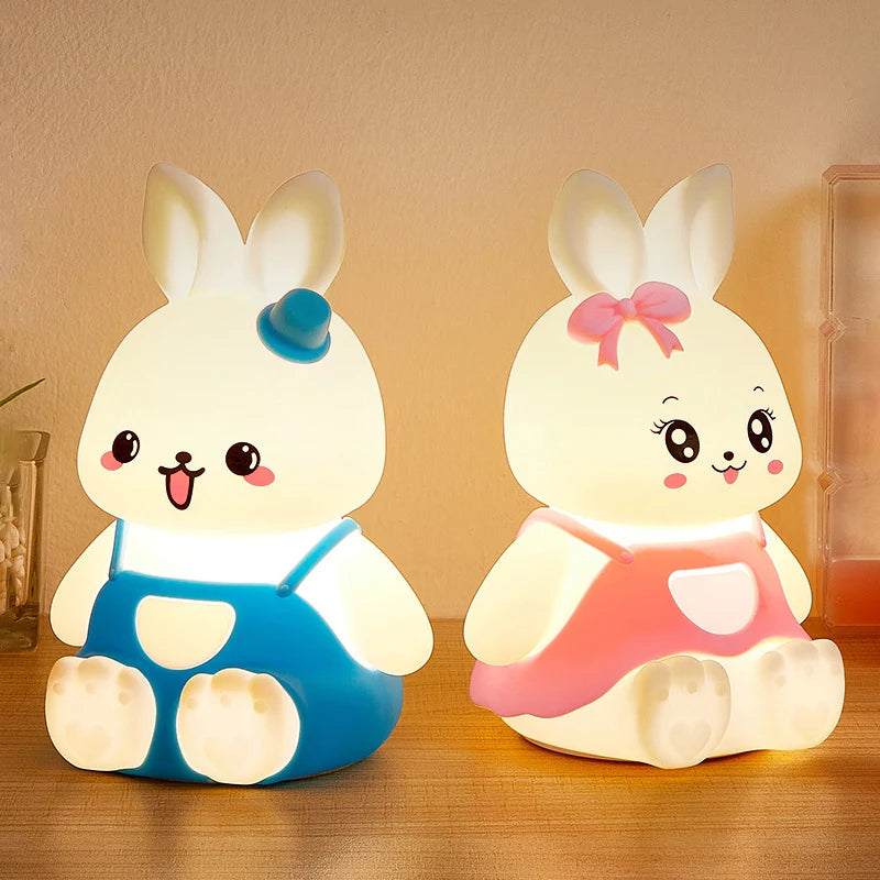 Rabbit Night Light Battery Color-Changing for nursery or kids room decor, in Rabbit G RGB light or Rabbit B RGB light