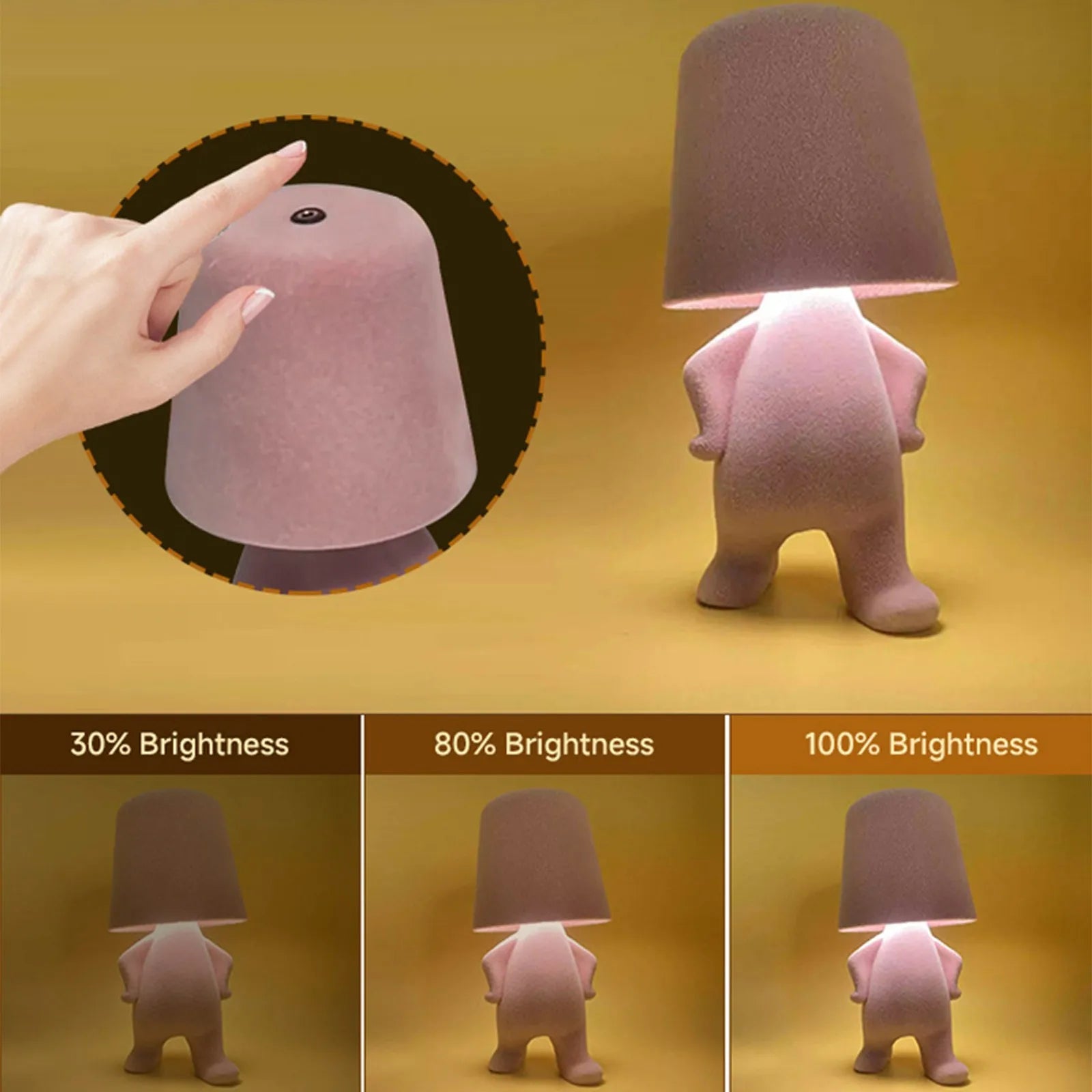 Flocked Figurine Touch Lamp