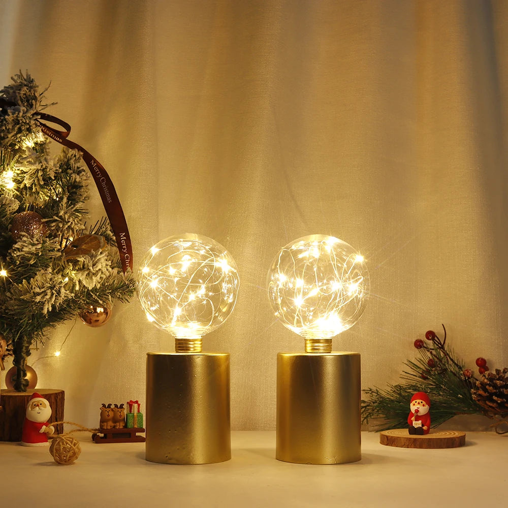 Cordless Gold Table Lamps (Set of 2) – Battery Powered Decorative Lights for Living Room & Events