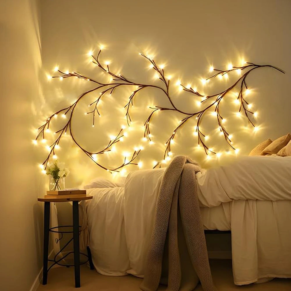 LED Tree Branch Fairy Light – USB & Solar 8-Mode DIY Vine Lamp for Christmas & Garden